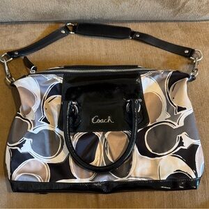 Coach Ashley Scarf Print Satin Satchel.
